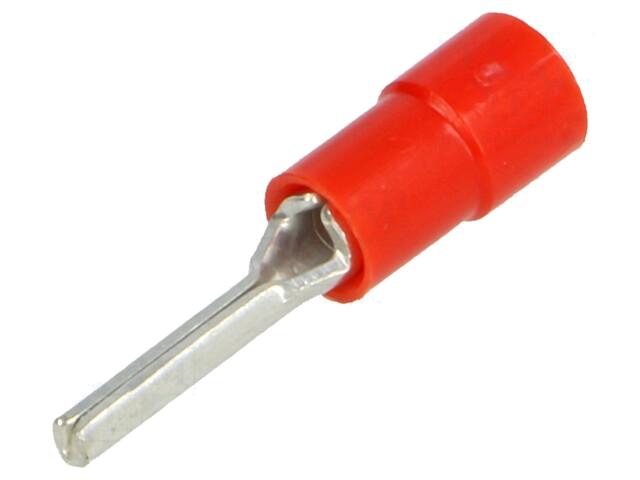 Uiteinde: naald; Ø: 1,8mm; 0,25÷1,5mm2; klemmen; voor draad; rood Uiteinde: naald; Ø: 1,8mm; 0,25÷1,5mm2; klemmen; voor draad; rood